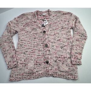 John Paul Richard Women's Small Sweater Knit Cardigan Bubblegum‎ w/ Pockets NWT